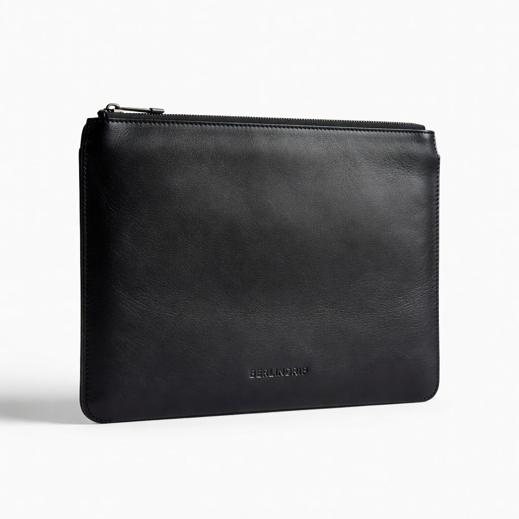 BERLINDRIP Leather Laptop Sleeve – Minimal Protective Case for Men