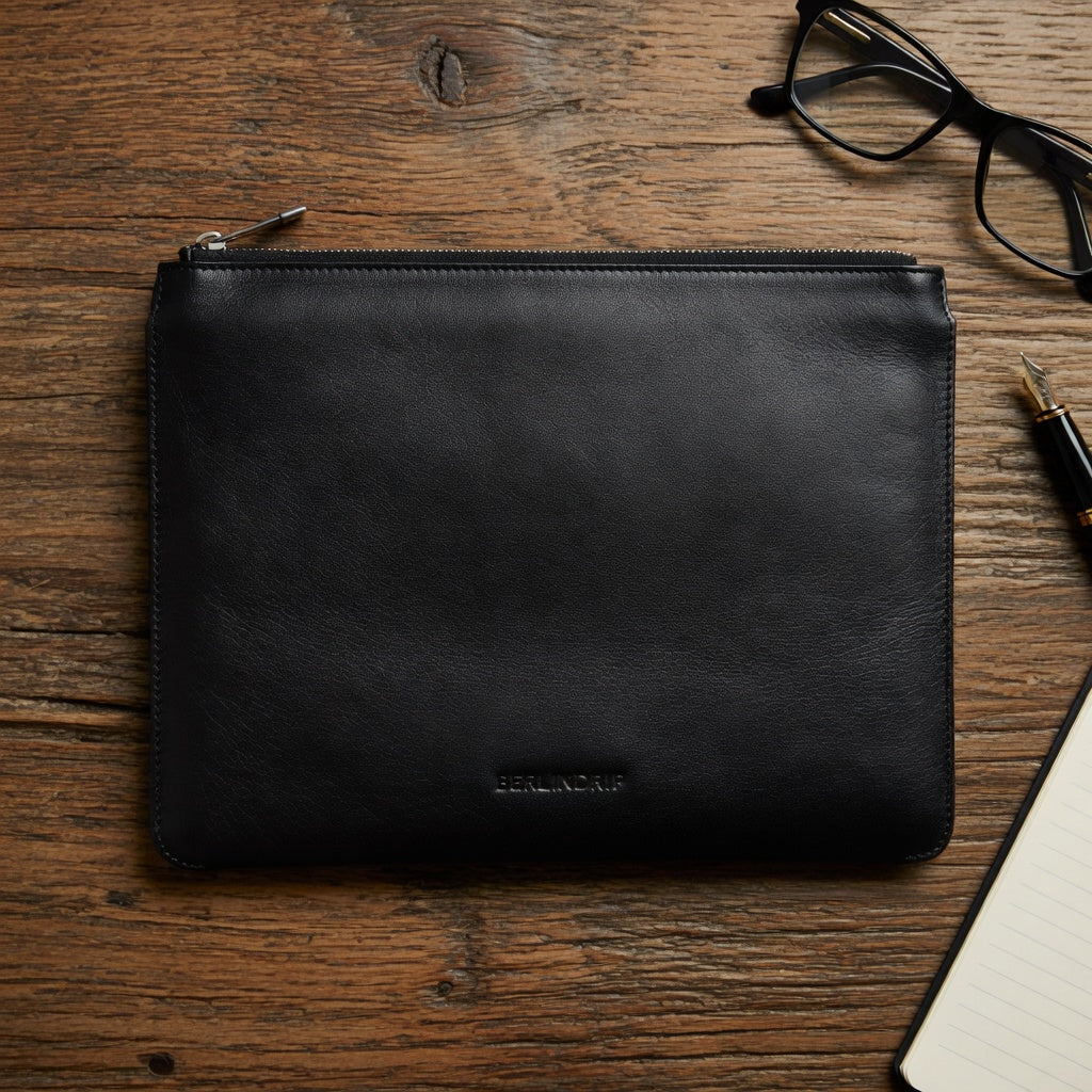 BERLINDRIP Leather Laptop Sleeve – Minimal Protective Case for Men